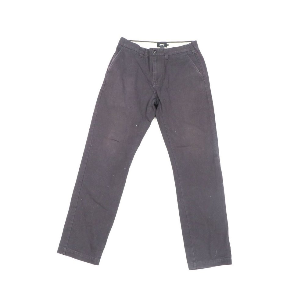 Vintage Stussy Mens 30x30 Streetwear Slim Straight Leg Cotton Chino Pants Black